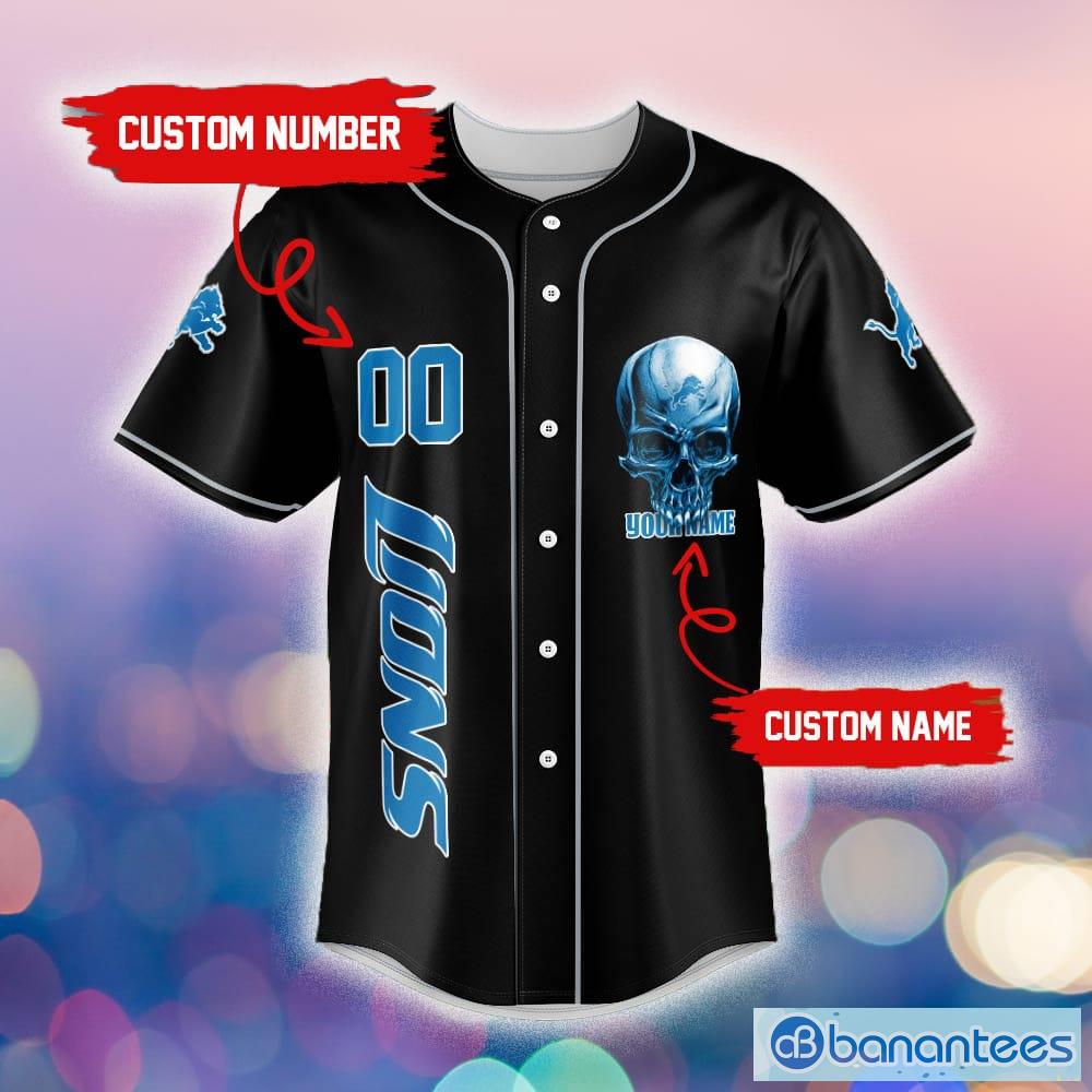 Detroit Lions Damn Right NFL Jersey Shirt Skull Custom Number And Name Gift  For Fans Halloween - Banantees