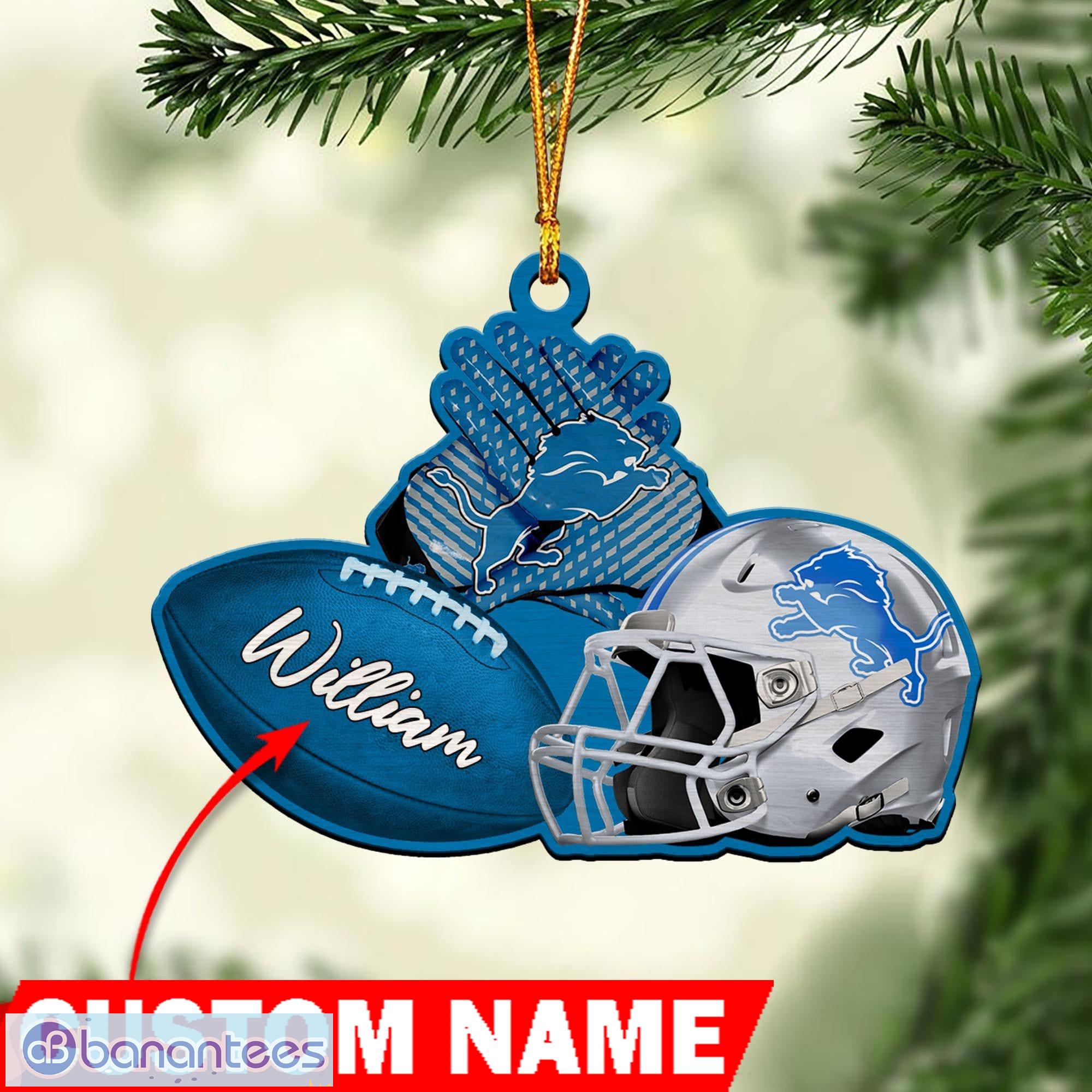 Detroit Lions NFL Christmas Ornament Custom Name For Fans