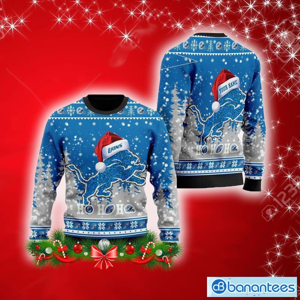 Detroit Lions Symbol Wearing Santa Claus Hat Ho Ho Ho New Ugly Christmas Sweater NFL Gift For Fans - NFL Detroit Lions Symbol Wearing Santa Claus Hat Ho Ho Ho New Ugly Christmas Sweater For Men And Women Gift Fans Detroit Lions Symbol Wearing Santa Claus Hat Ho Ho Ho New Ugly Christmas Sweater NFL Gift For Fans - NFL Detroit Lions Symbol Wearing Santa Claus Hat Ho Ho Ho New Ugly Christmas Sweater For Men And Women Gift Fans