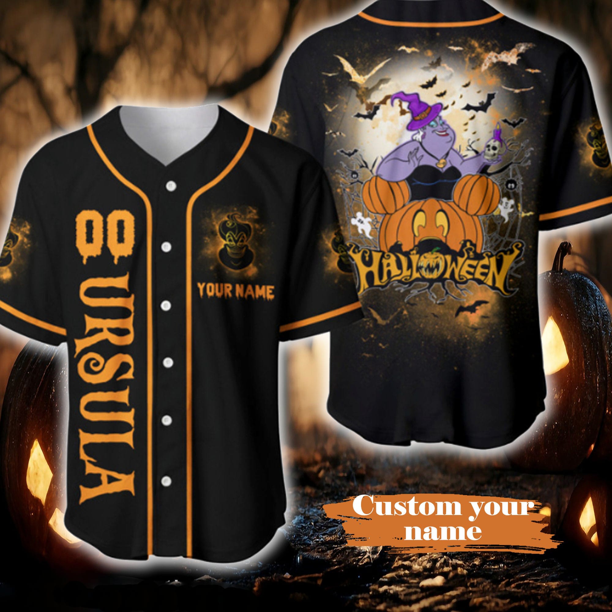 Eletees Personalized Disney Mummies Halloween Baseball Jersey