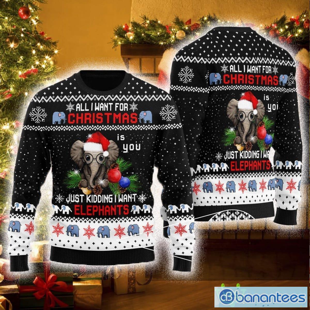 Elephant Ugly Christmas Sweater For Men And Women - Elephant Ugly Christmas Sweater For Men And Women