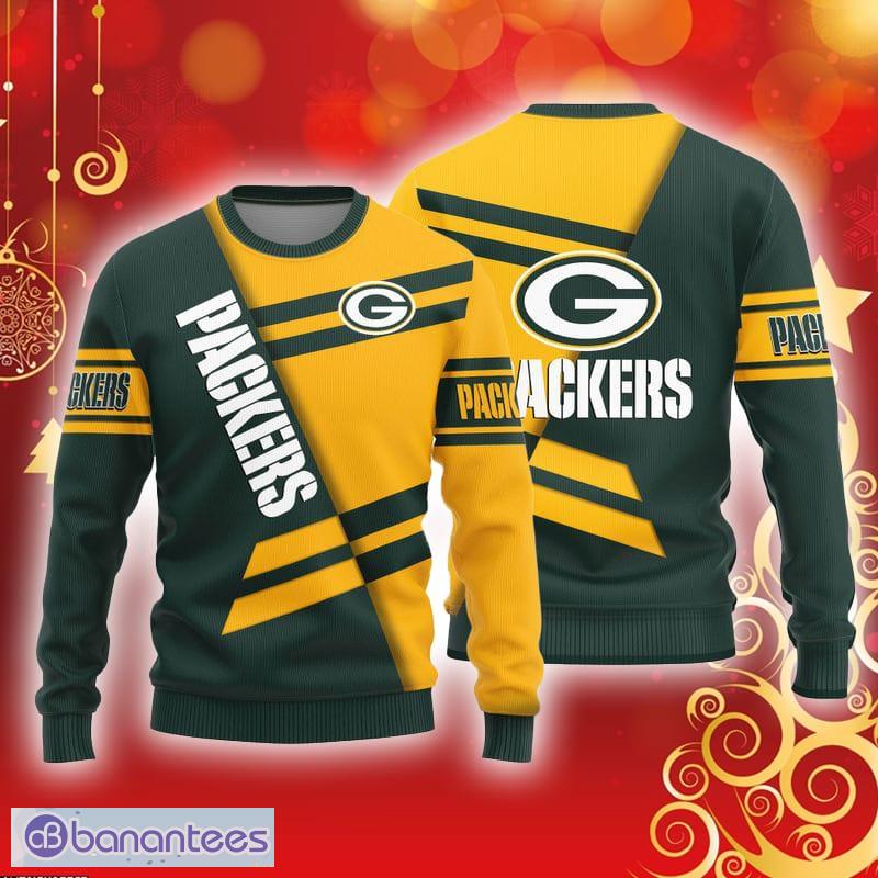 Green Bay Packers Snowflakes Pattern Ugly Christmas Sweater