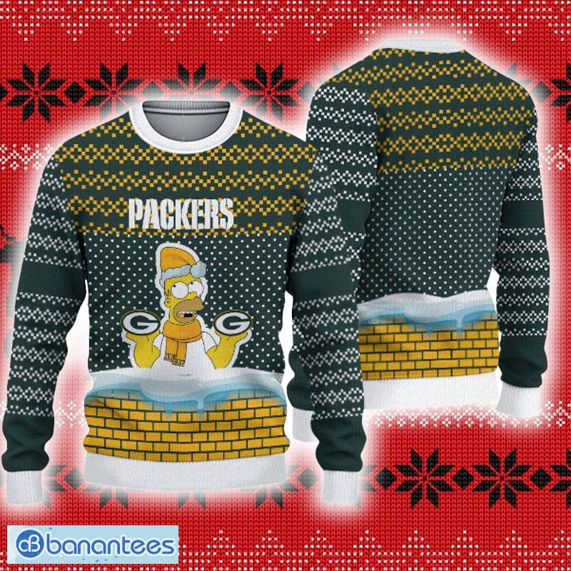 Green Bay Packers Christmas Simpson Ugly Sweater For Men Women - Banantees