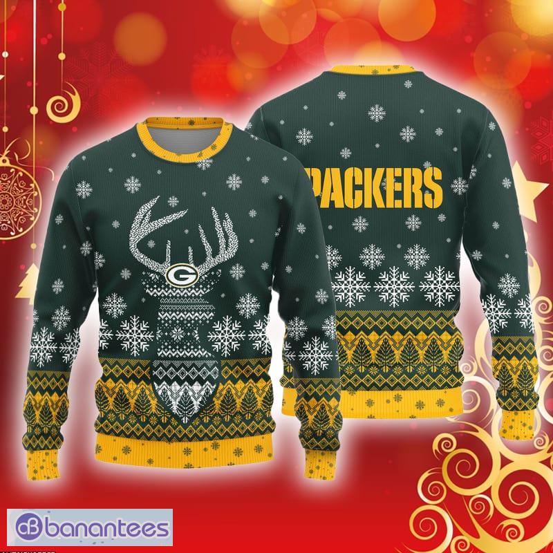 Green Bay Packers Christmas Reindeer Ugly Christmas Sweater