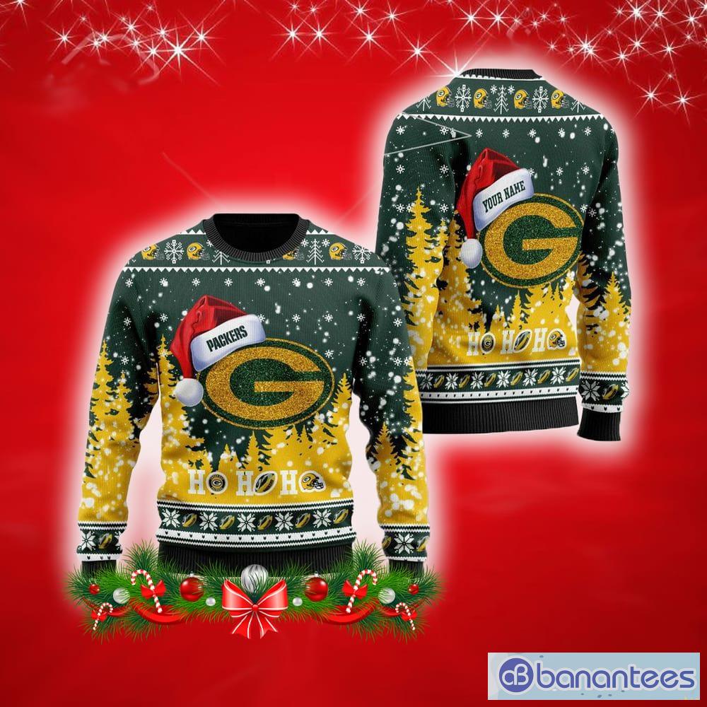 Green Bay Packers Team Custom Name Ugly Christmas Sweater For Men