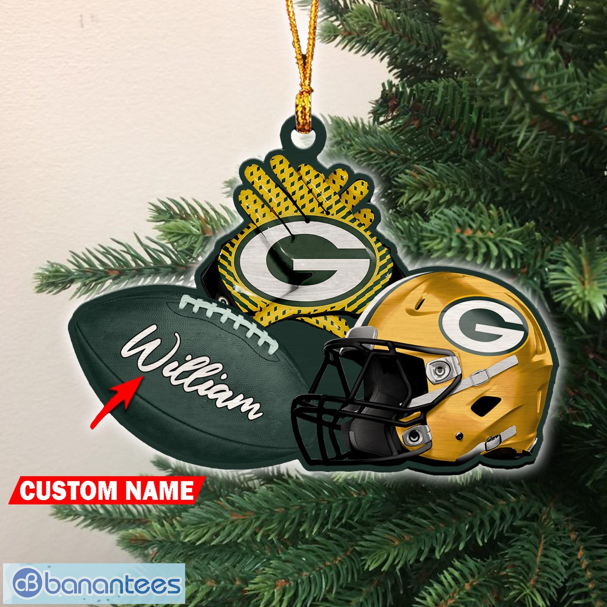 Green Bay Packers NFL Rugby Ball Helmet Pattern Personalized Christmas  Ornaments - Banantees