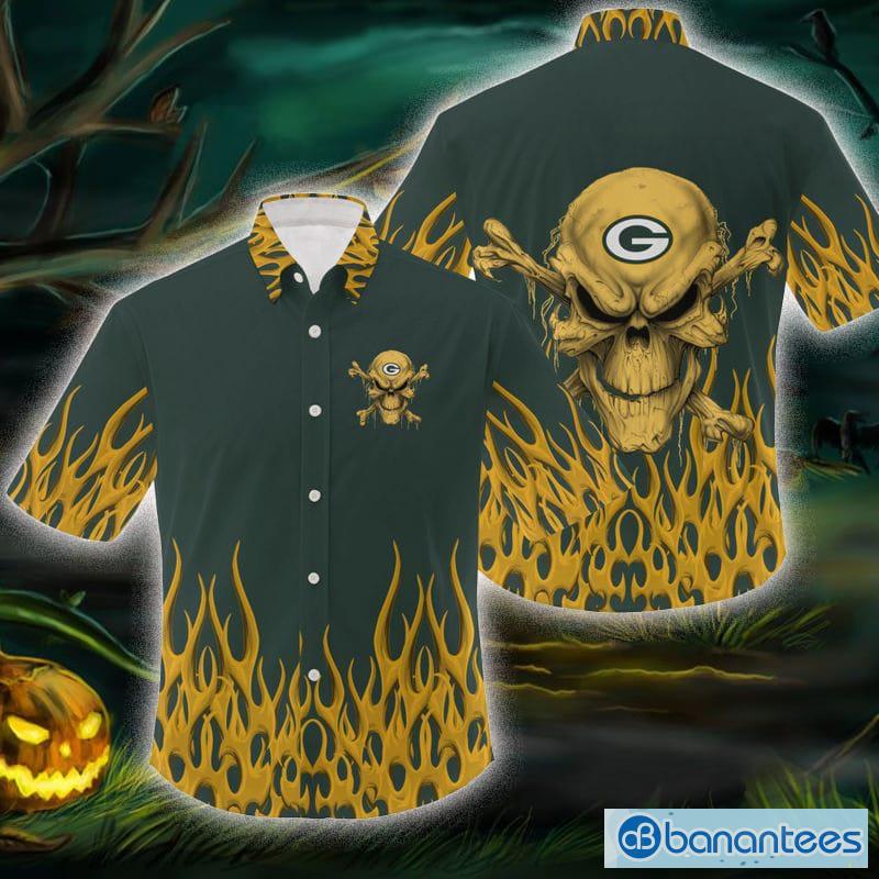 Green Bay Packers NFL Custom Name And Number Skull Halloween Gift