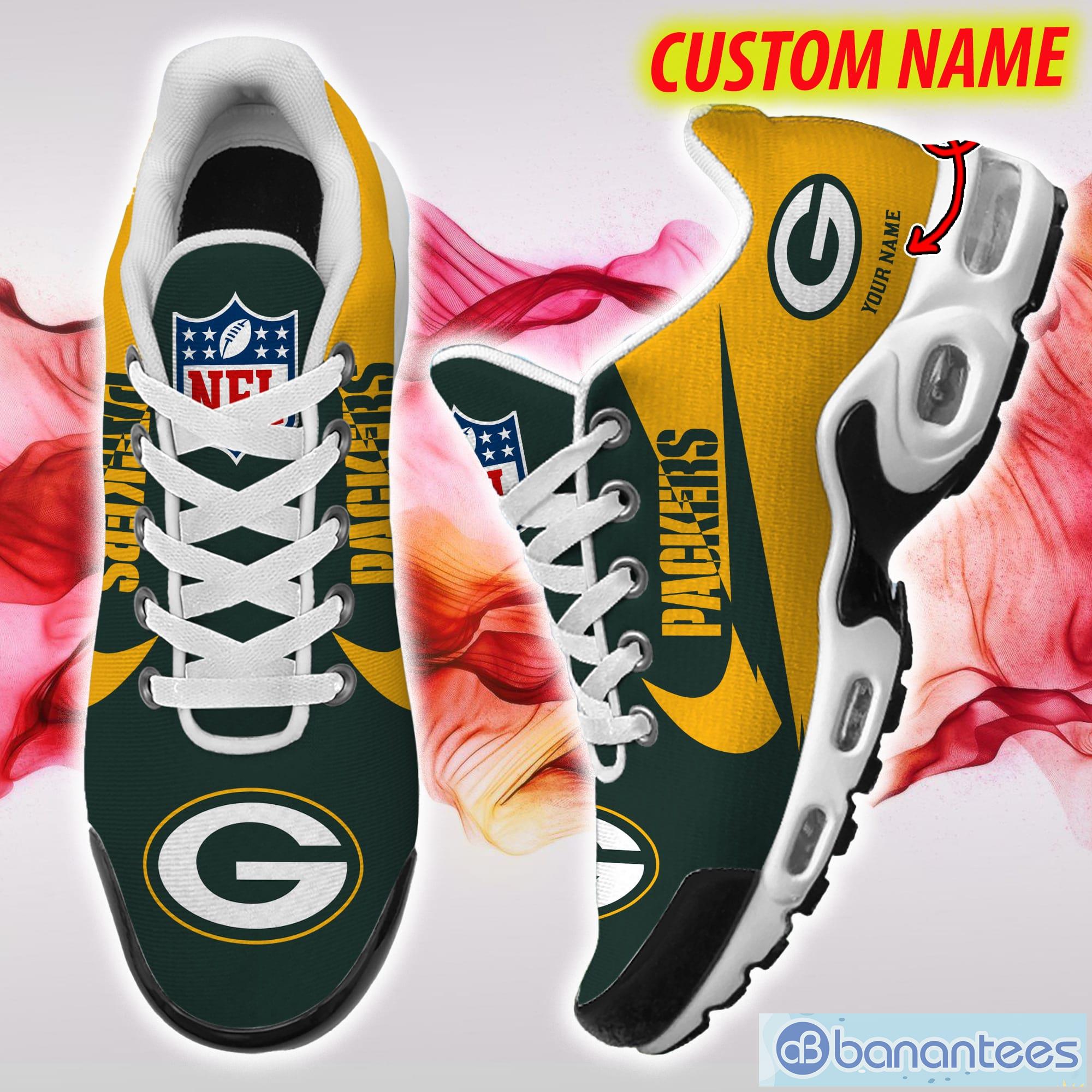 Custom Name Green Bay Packers New Logo Air Cushion Sports Shoes Men Women -  Banantees