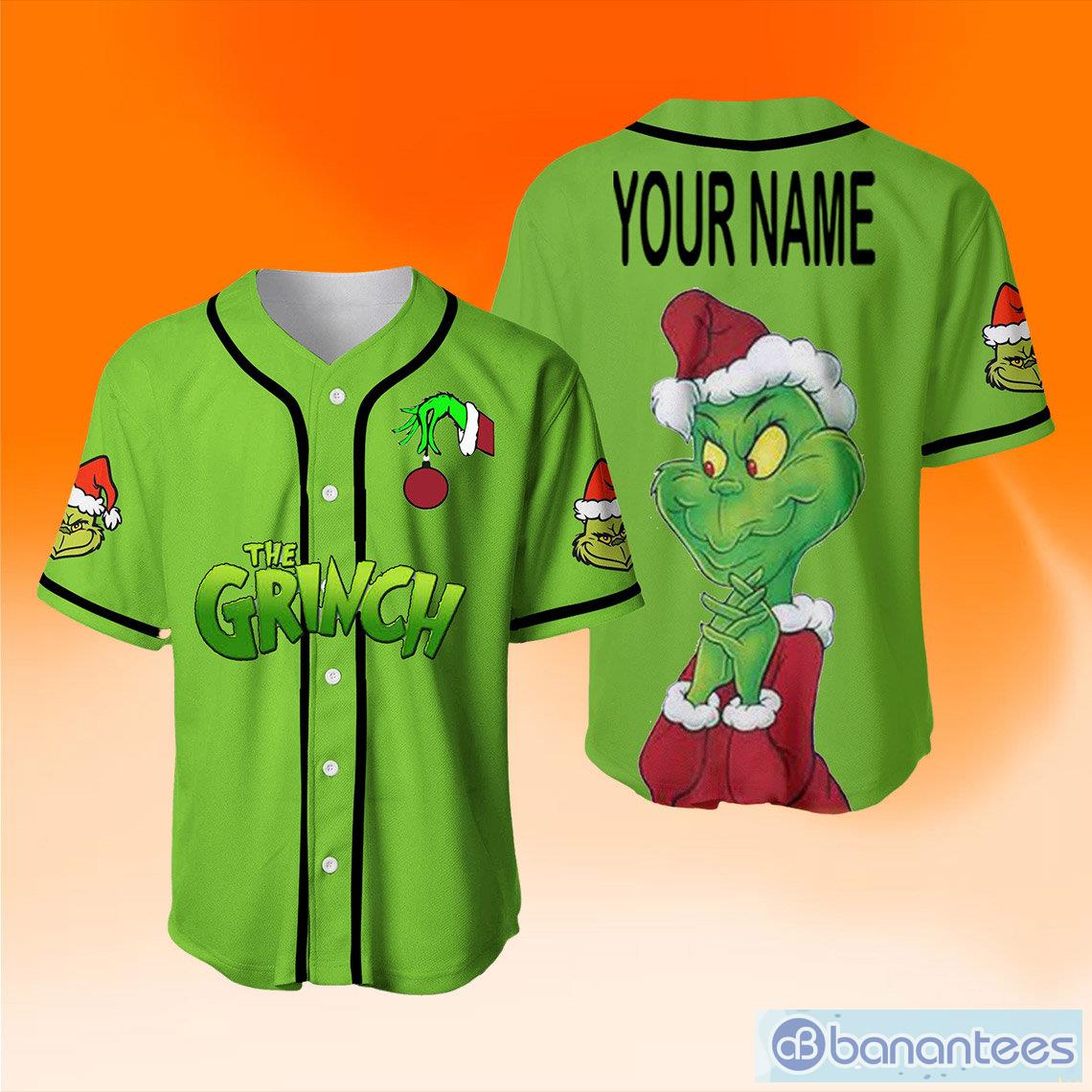 Grinch Style 7 Baseball Jersey Shirt Halloween Gift Hot 2023 Custom Name  For Men And Women - Banantees