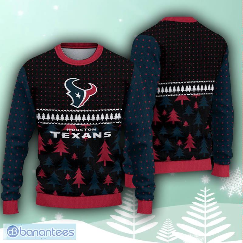 Houston Texans Christmas Forrest Pattern Ugly Christmas Sweater