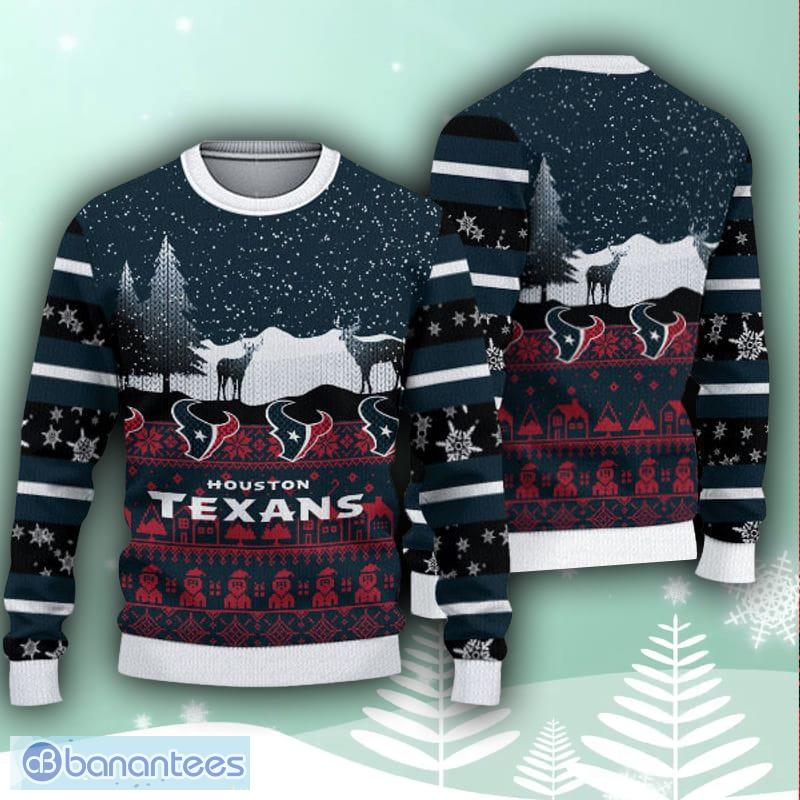 Houston Texans Christmas Reindeers Pattern Ugly Sweater For Men