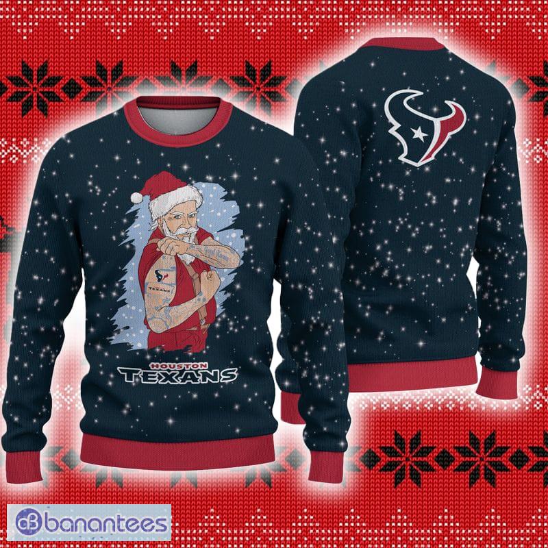 NFL Houston Texans Custom Name And Number Christmas Gift For Fans Ugly  Christmas Sweater - Banantees