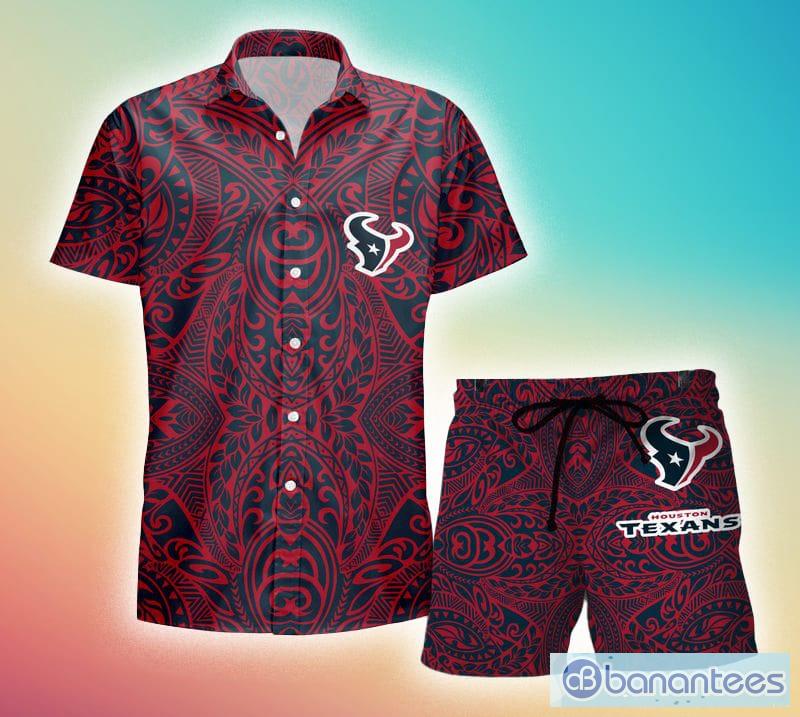 Houston Texans NFL Graphic Tropical Pattern Style Summer 3D Hawaiian Shirt  And Shorts For Men And Women Gift Fans - Banantees