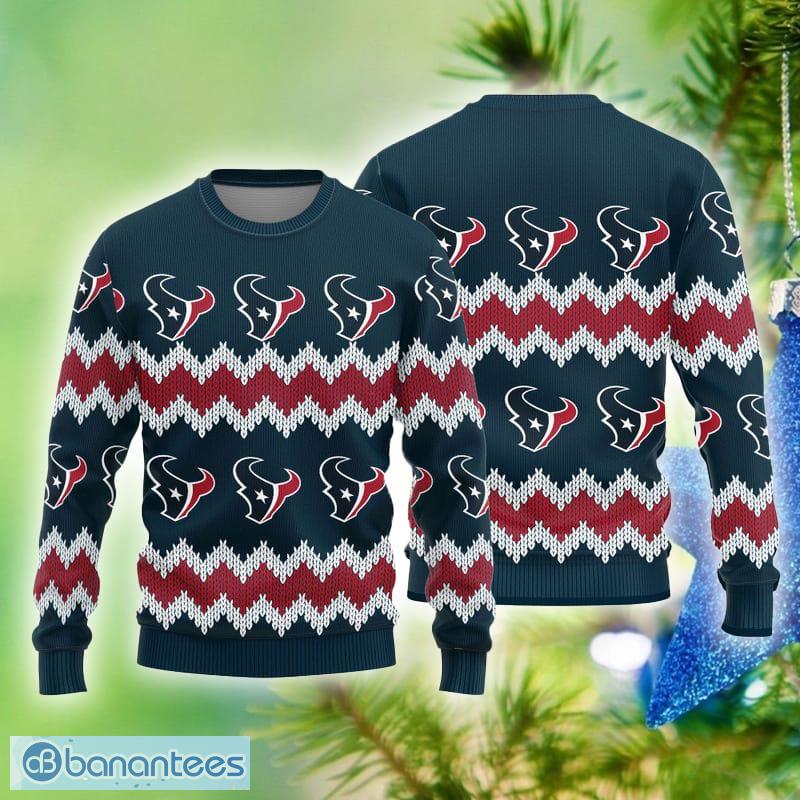 Houston Texans Logo Knitted Pattern Ugly Christmas Sweater - Houston Texans Logo Knitted Pattern Ugly Christmas Sweater