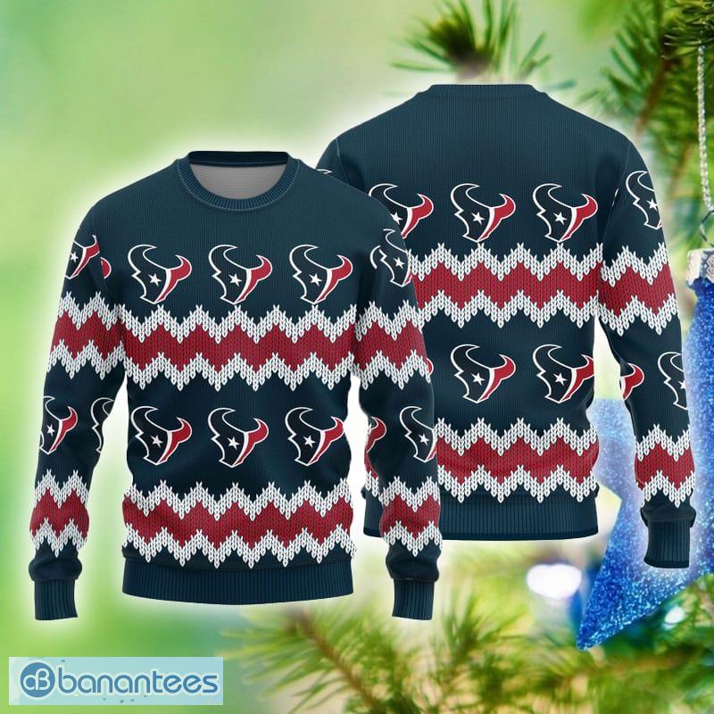 Houston Texans Snowflakes Pattern Ugly Christmas Sweater