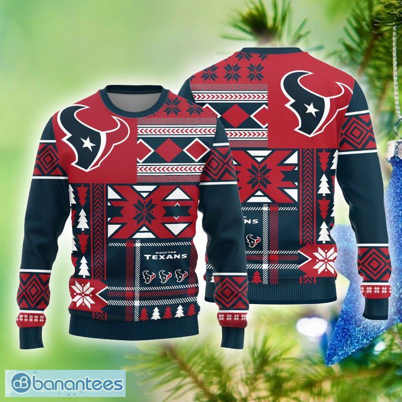 Houston Texans Hawaii Tropical Patterns Ugly Christmas Sweater For