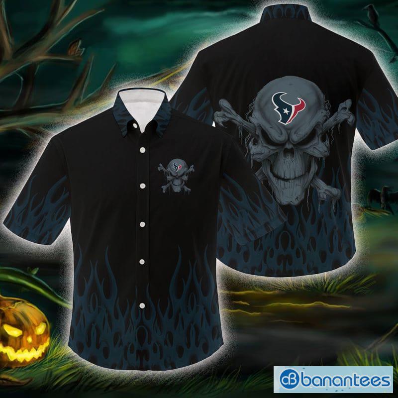 Houston Texans Skull Diamon Halloween Hawaiian Shirt For Fans - Banantees