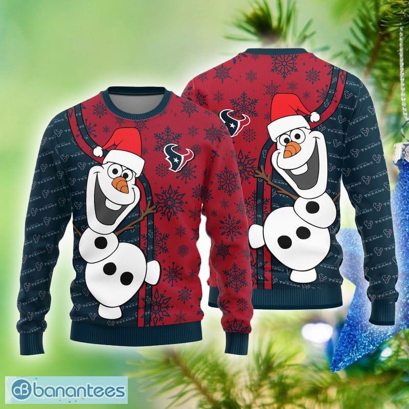 Houston Texans Olaf Logo Knitted Funny Ugly Christmas Sweater - Houston Texans Olaf Logo Knitted Funny Ugly Christmas Sweater