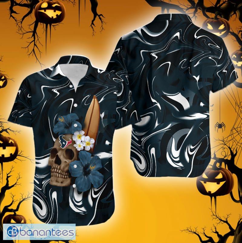 Houston Texans Skull Carved Halloween Hawaiian Shirt Gift Men Women -  Banantees