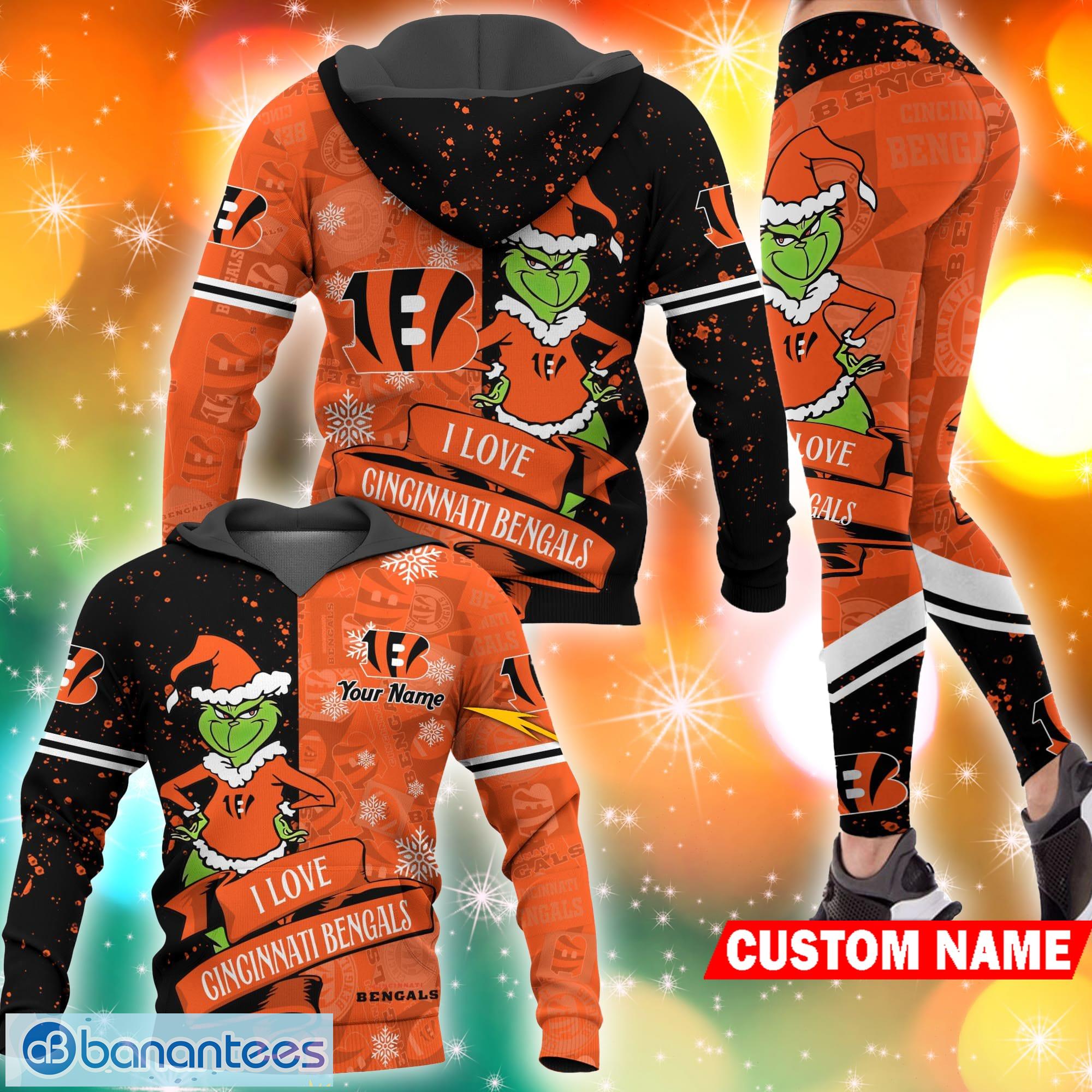 I Love Cleveland Browns NFL Grinch 3D Hoodie And Long Pants Set Gift  Christmas Personalized - Banantees