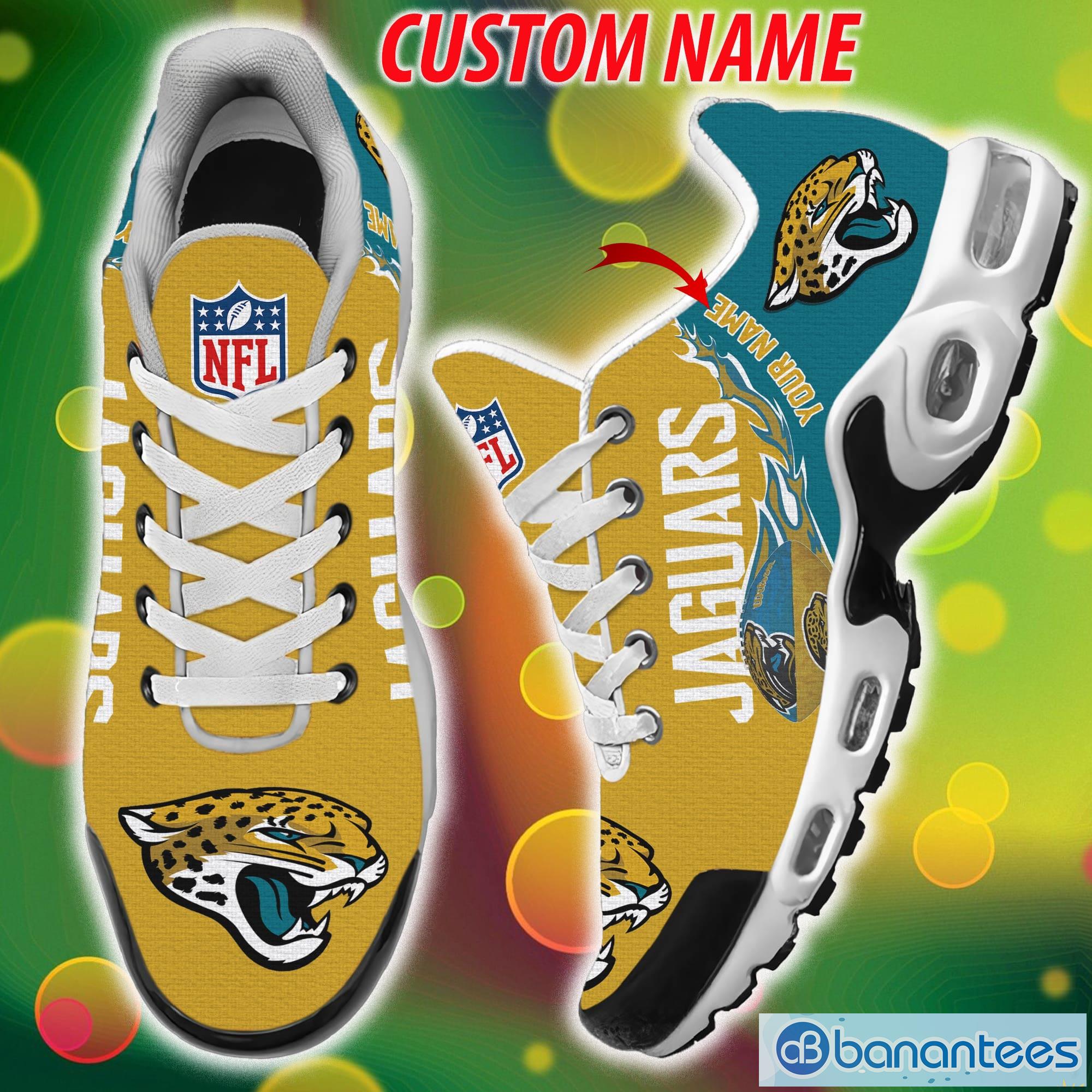 Jacksonville Jaguars Premium NFL Team Sneakers Custom Name Air Cushion Shoes  For Fans - Banantees