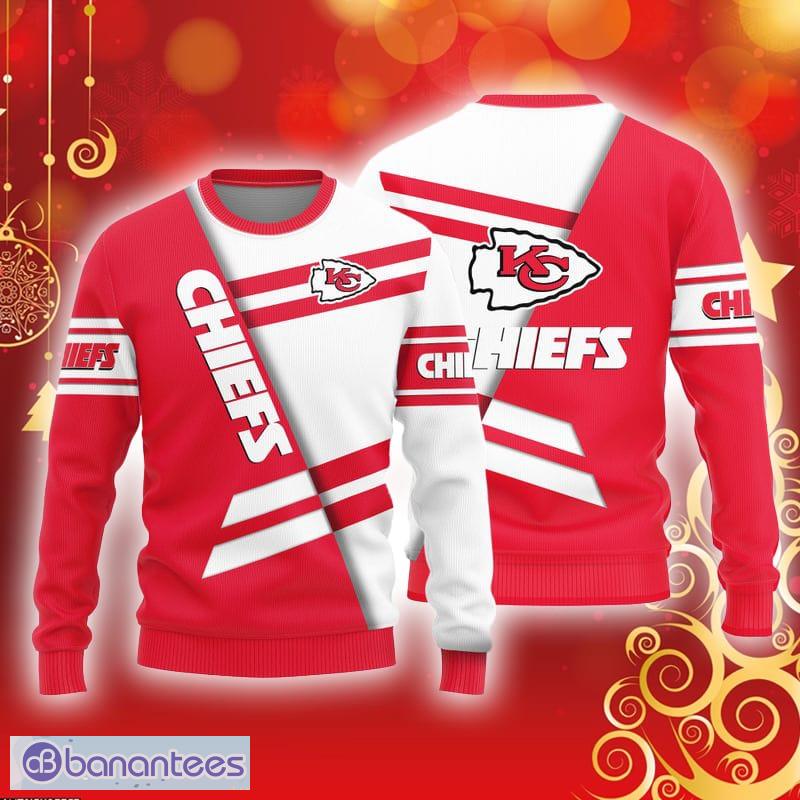 Kansas City Chiefs Christmas Reindeers Pattern Ugly Sweater For Men Women -  Banantees