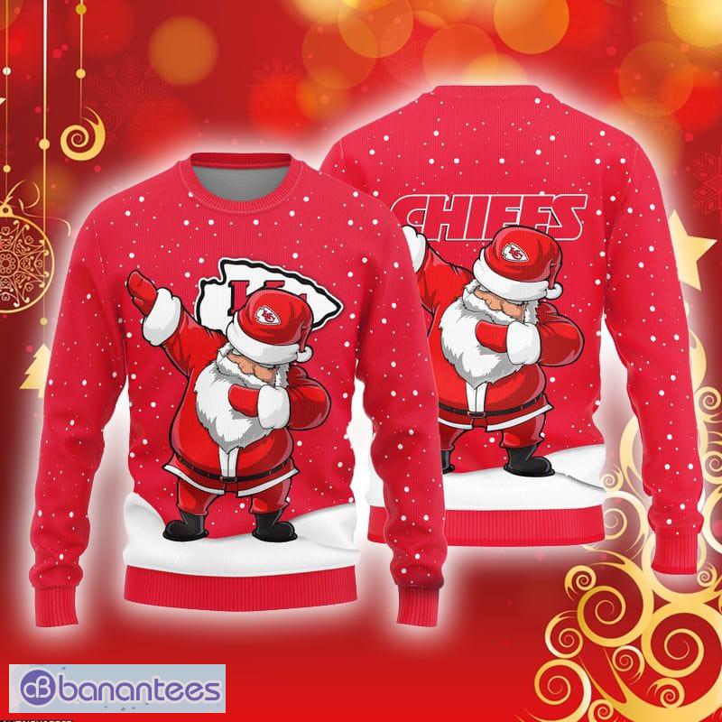 NFL Kansas City Chiefs Dabbing Santa Claus Christmas Ugly Sweater 3D