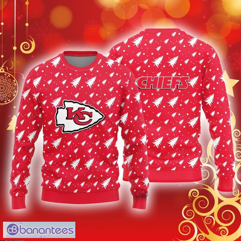 Kansas City Chiefs Logo Knitted Pine Tree Patterns Pattern Ugly Christmas  Sweater - Banantees