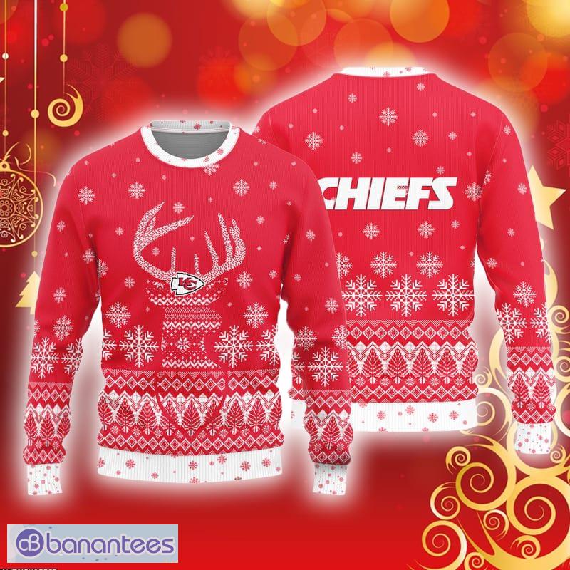 NFL Kansas City Chiefs Custom Name And Number For Sport Fans Ugly Christmas  Sweater - Banantees