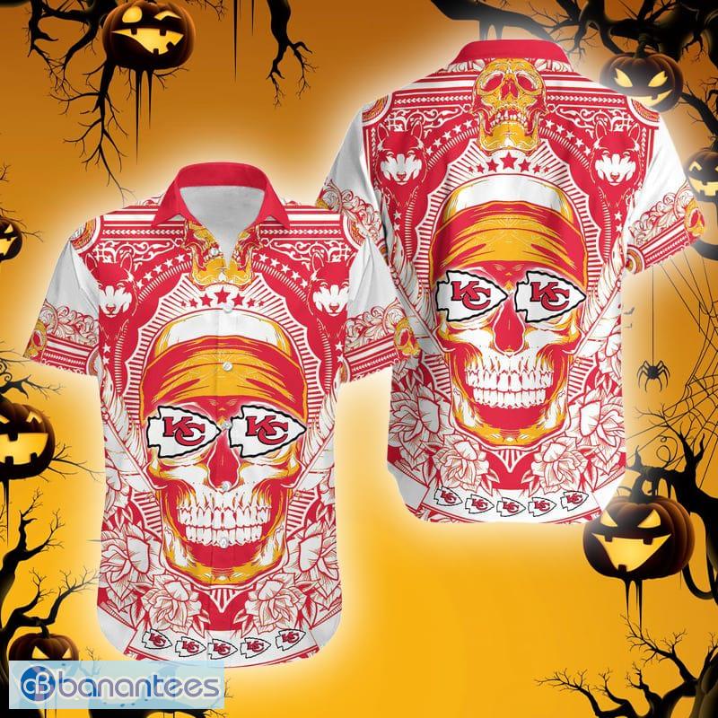 Kansas City Chiefs Skull Diamon Halloween Hawaiian Shirt For Fans -  Banantees