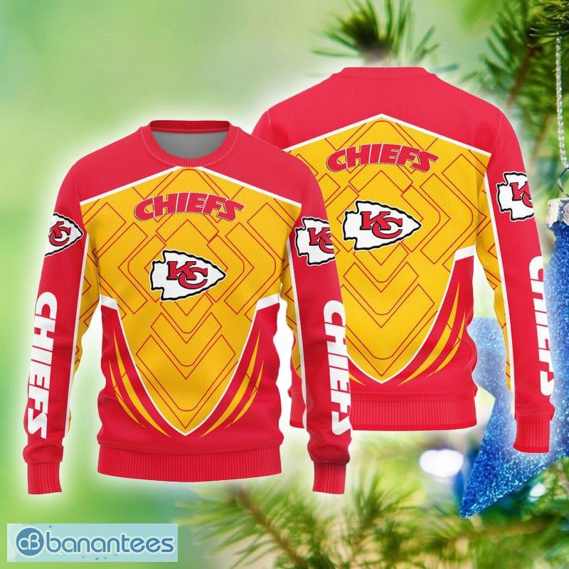 NFL Kansas City Chiefs Red Yellow Ugly Christmas Sweater