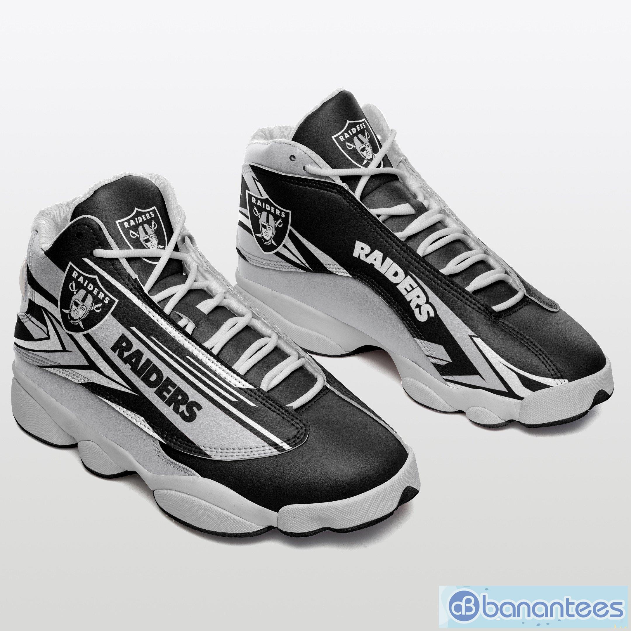 Las Vegas Raiders Fans Black Air Jordan 13 Sneakers Shoes