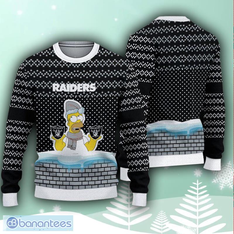 Las Vegas Raiders Christmas Simpson Ugly Sweater For Men Women - Banantees