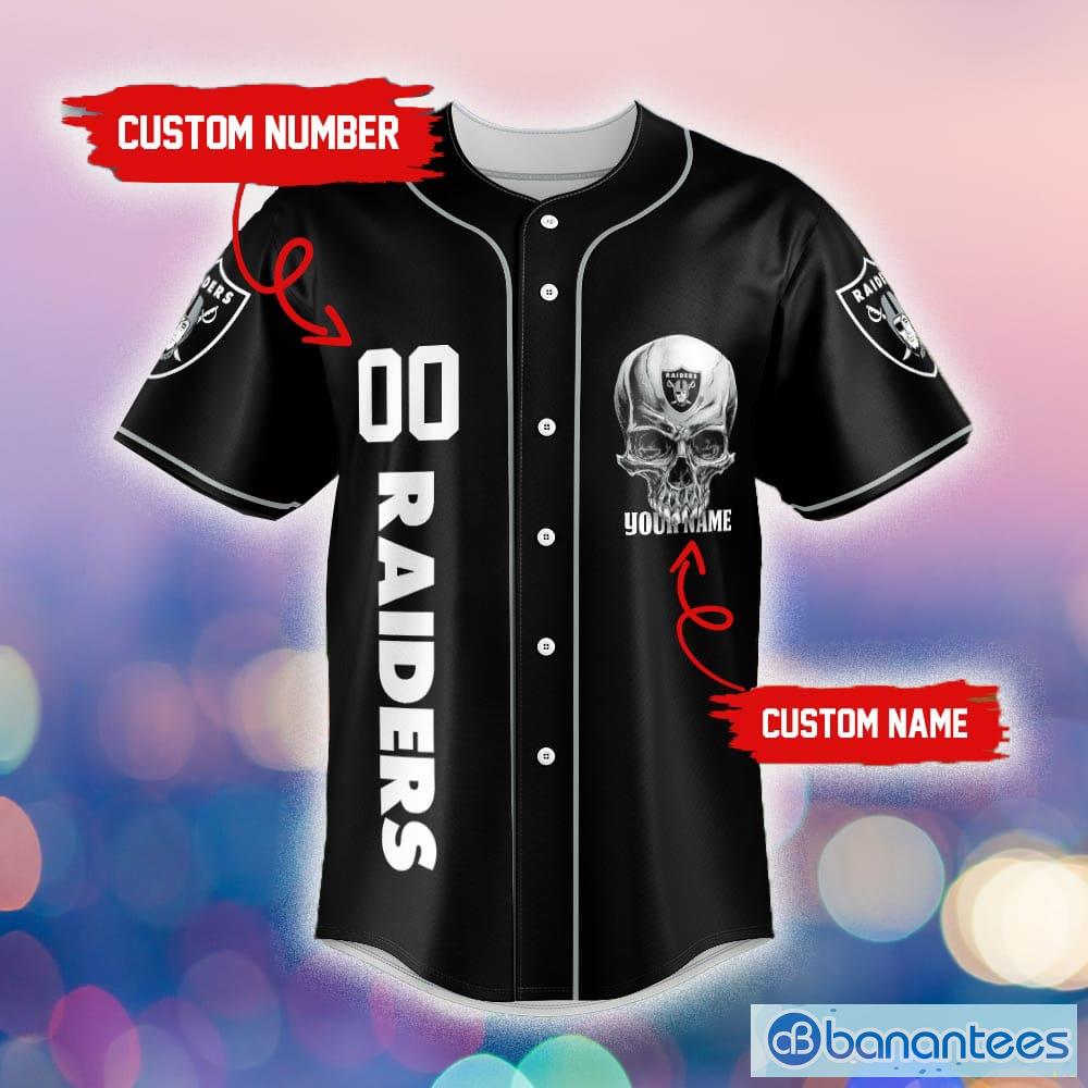 NFL Las Vegas Raiders Baseball Jersey 3D Personalized Skull Customization  Options Available