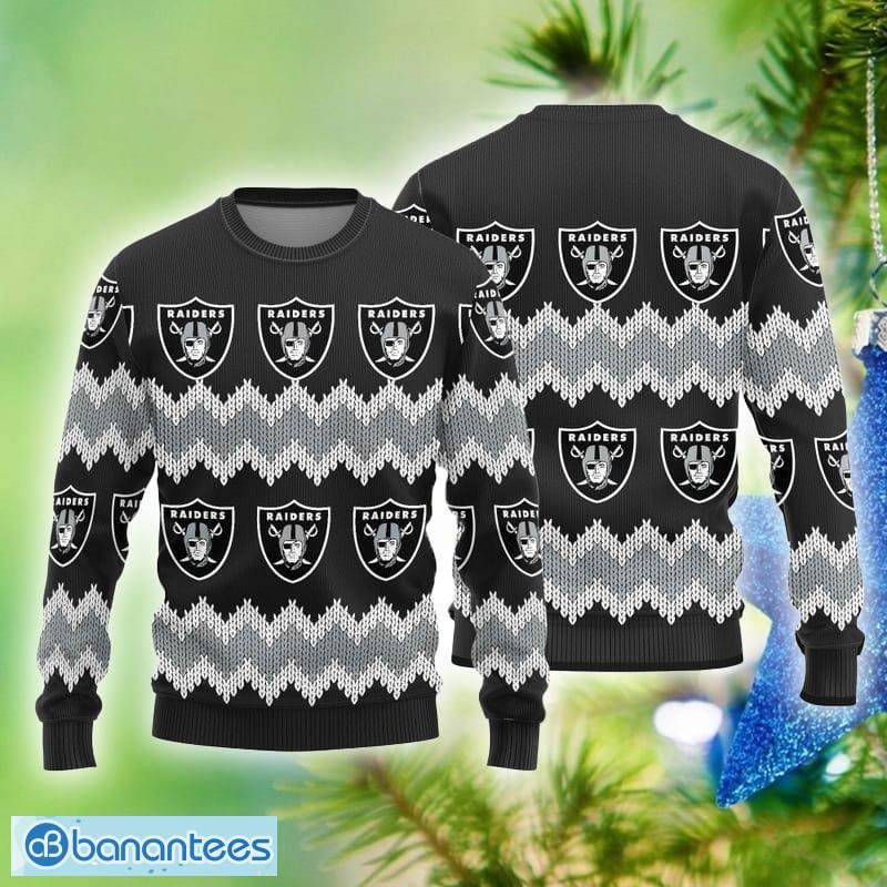 Las Vegas Raiders Christmas Reindeers Pattern Ugly Sweater For Men Women -  Banantees