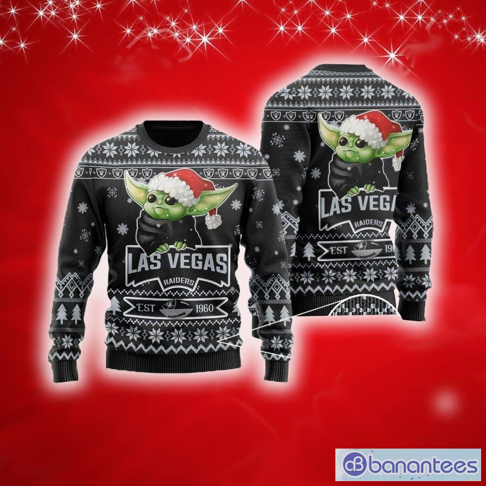 NFL Baby Yoda Las Vegas Raiders Ugly Christmas Sweater - LIMITED EDITION