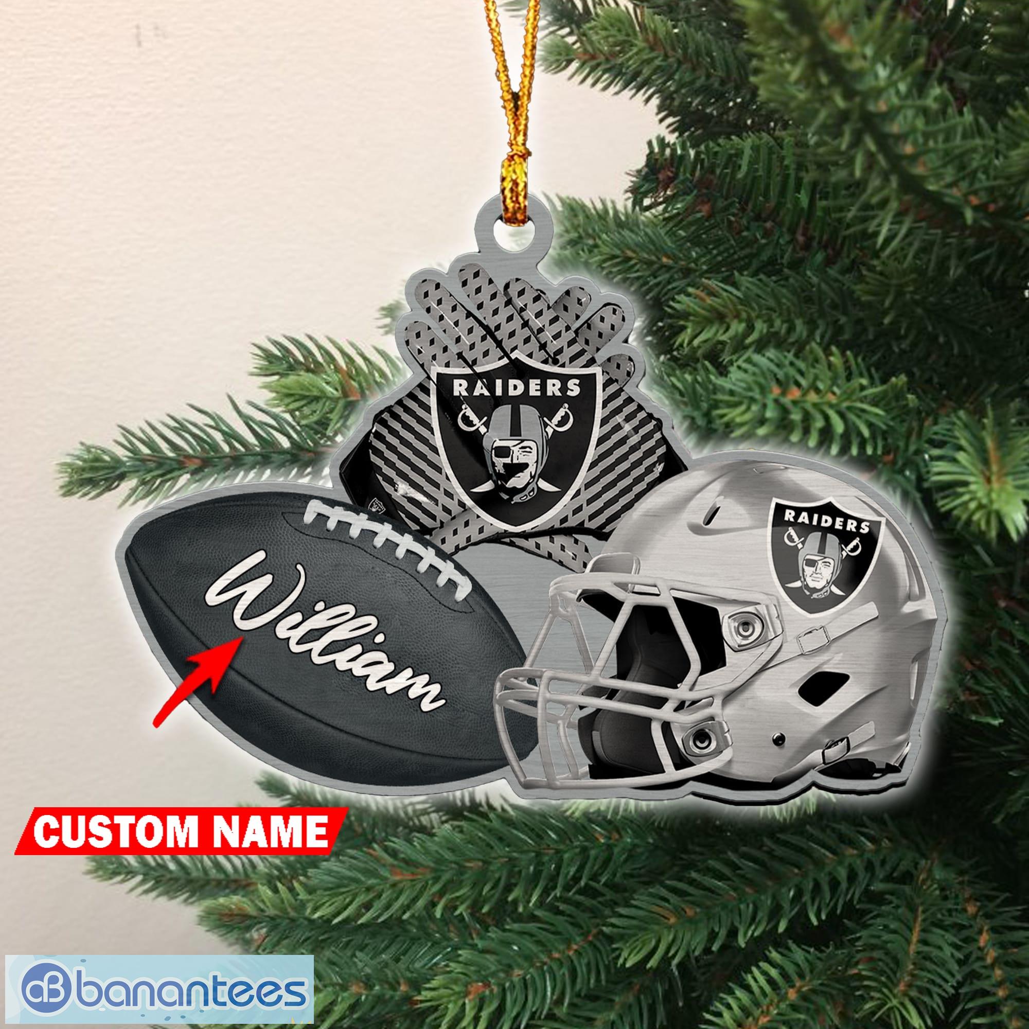 Las Vegas Raiders NFL Rugby Ball Helmet Pattern Personalized Christmas  Ornaments - Banantees
