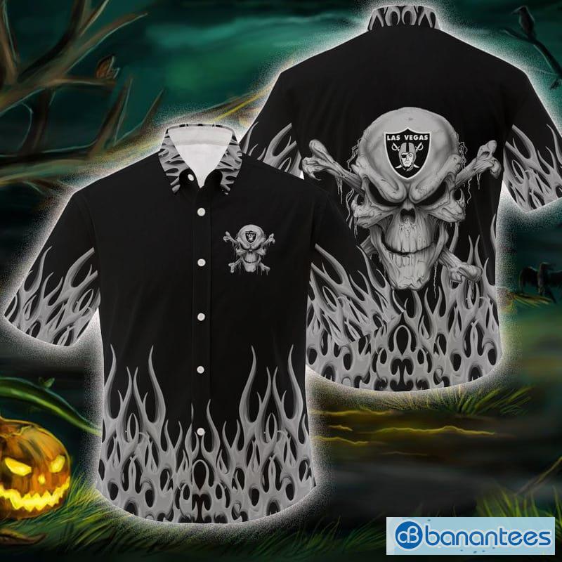 Las Vegas Raiders NFL Skull Halloween Gift Fans Hawaiian Shirt For