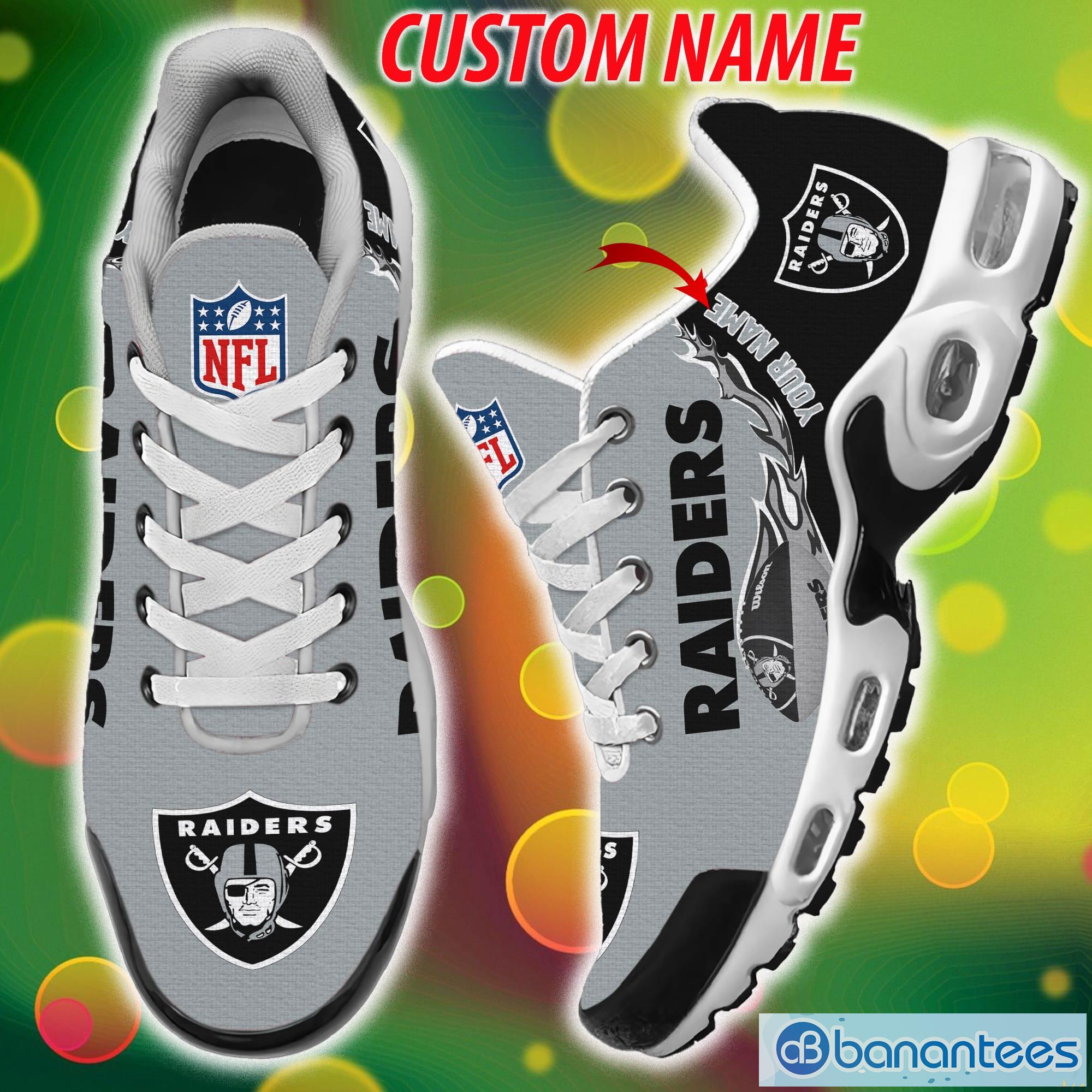 Las Vegas Raiders Premium NFL Team Sneakers Custom Name Air Cushion Shoes  For Fans - Banantees