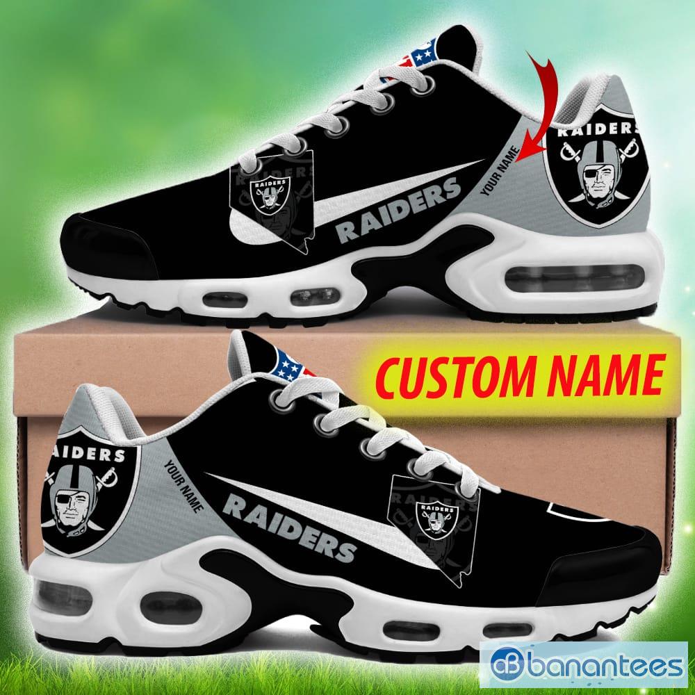 Las Vegas Raiders Premium NFL Team Sneakers Custom Name Air Cushion Shoes  For Fans - Banantees