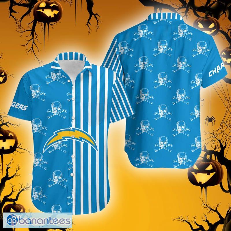 NFL Los Angeles Rams Skull Leaf Halloween Fans Hawaiian Shirt Gift