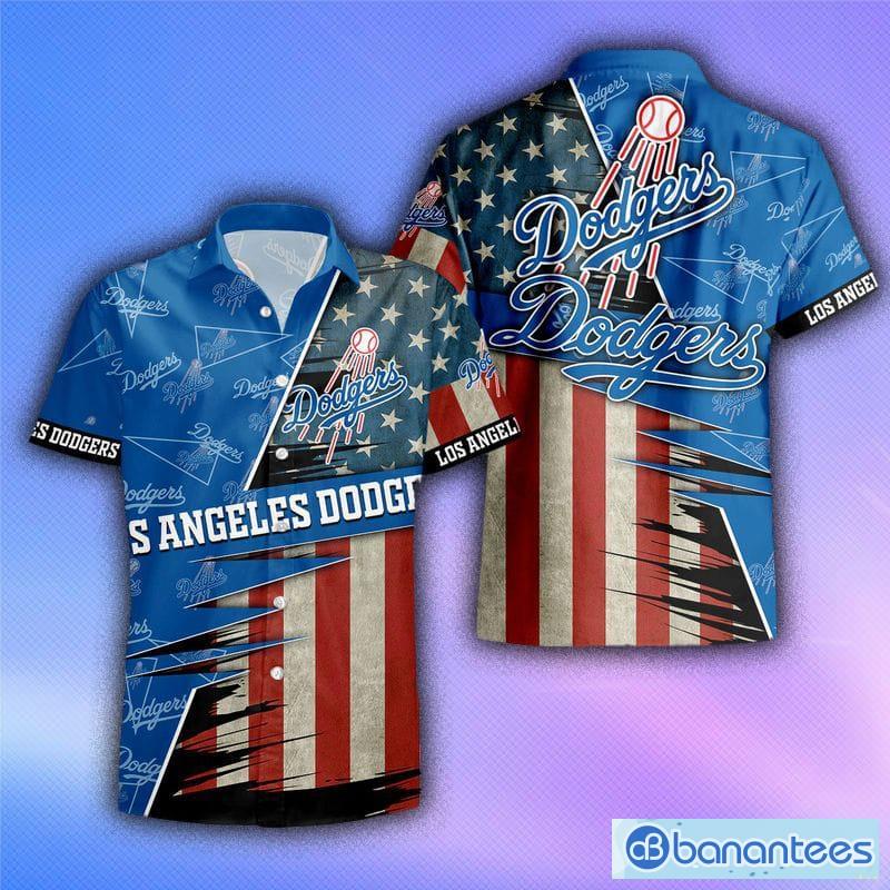 Los Angeles Dodgers American Flag Logo Hawaiian Shirt Vacation Gift For Men  And Women Gift - Banantees