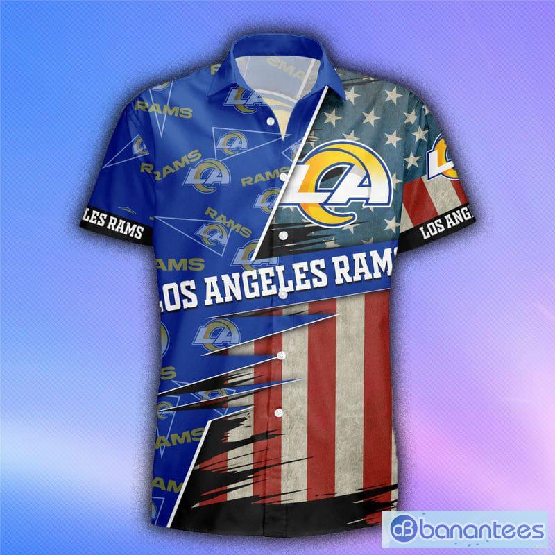 Los Angeles Rams American Flag Logo Hawaiian Shirt Vacation Gift For Men  And Women Gift - Banantees
