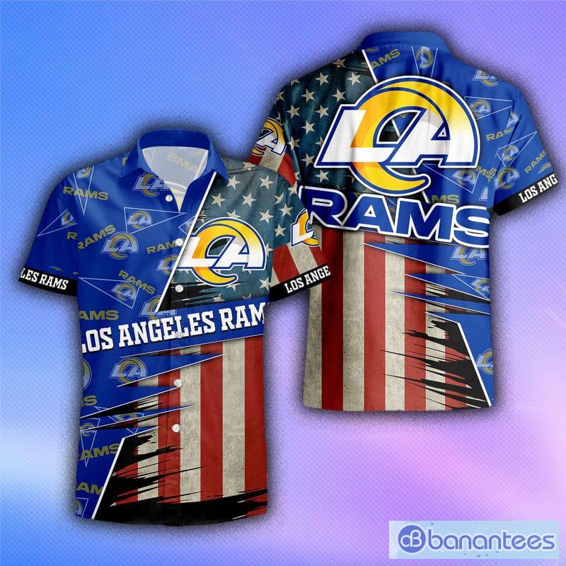 Los Angeles Rams American Flag Logo Hawaiian Shirt Vacation Gift