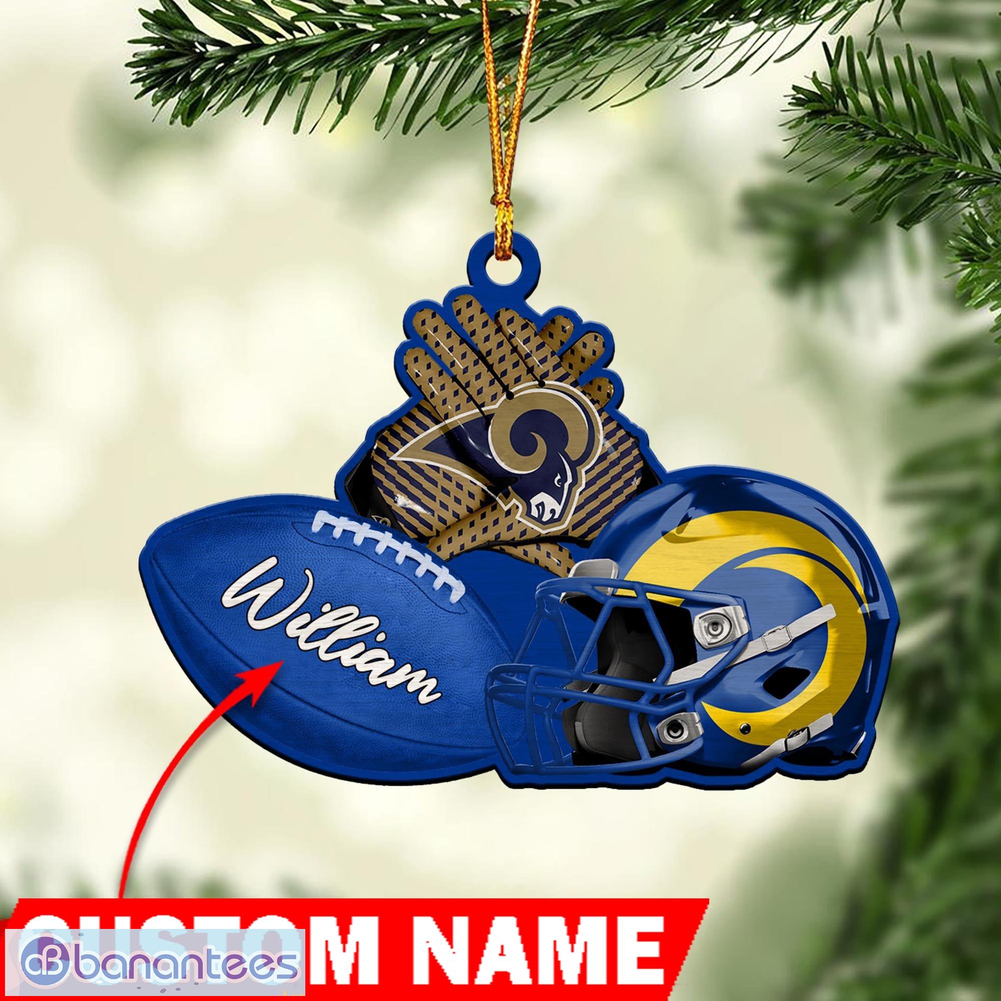 Personalized Los Angeles Rams NFL Helmet Christmas Ornament