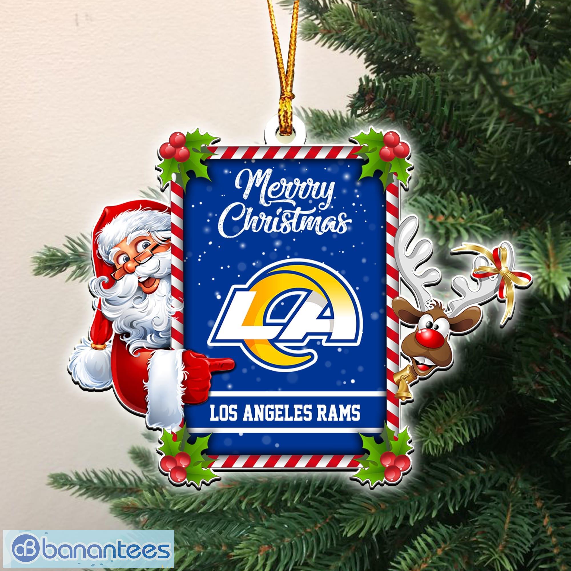 Merry Christmas Los Angeles Rams NFL Santa And Reindeer Ornaments