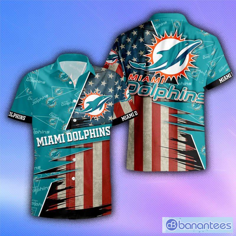 Miami Dolphins American Flag Logo Hawaiian Shirt Vacation Gift For Men And  Women Gift - Banantees