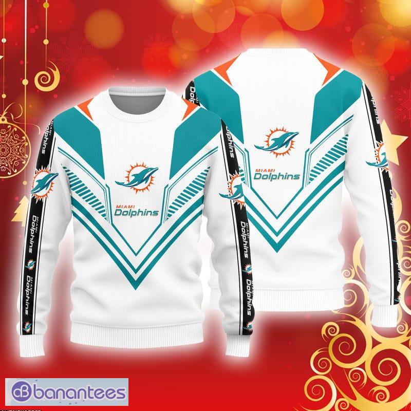 Miami Dolphins NFL Big Logo Ugly Christmas Sweater Gift For Fans - Banantees