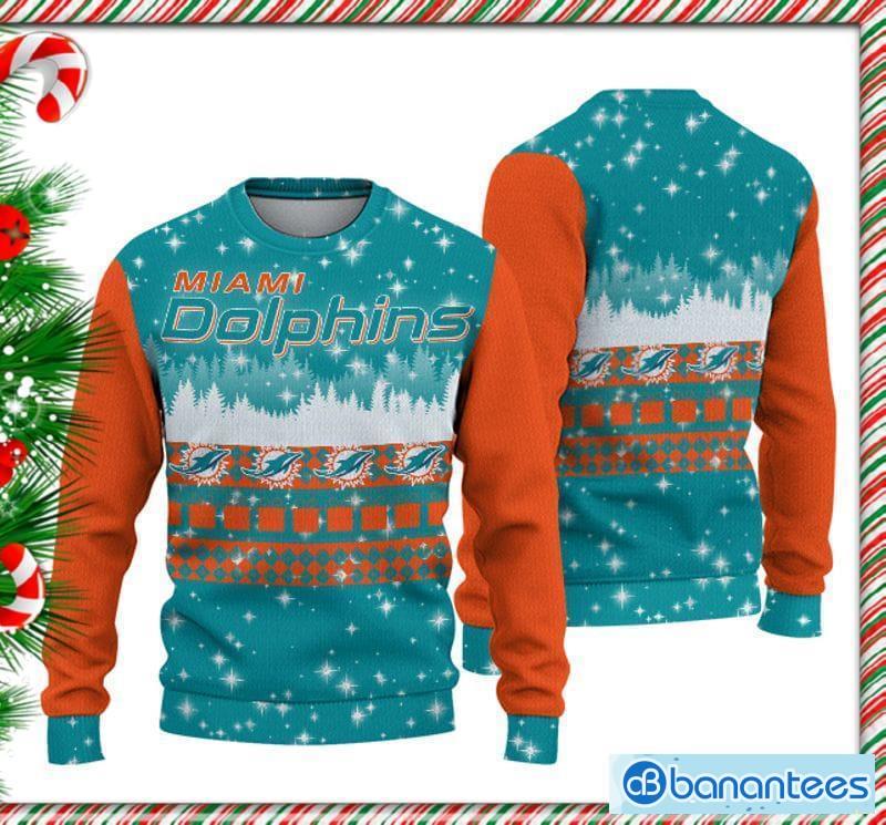 Miami Dolphins Christmas Mountain Ugly Sweater For Men Women - Banantees