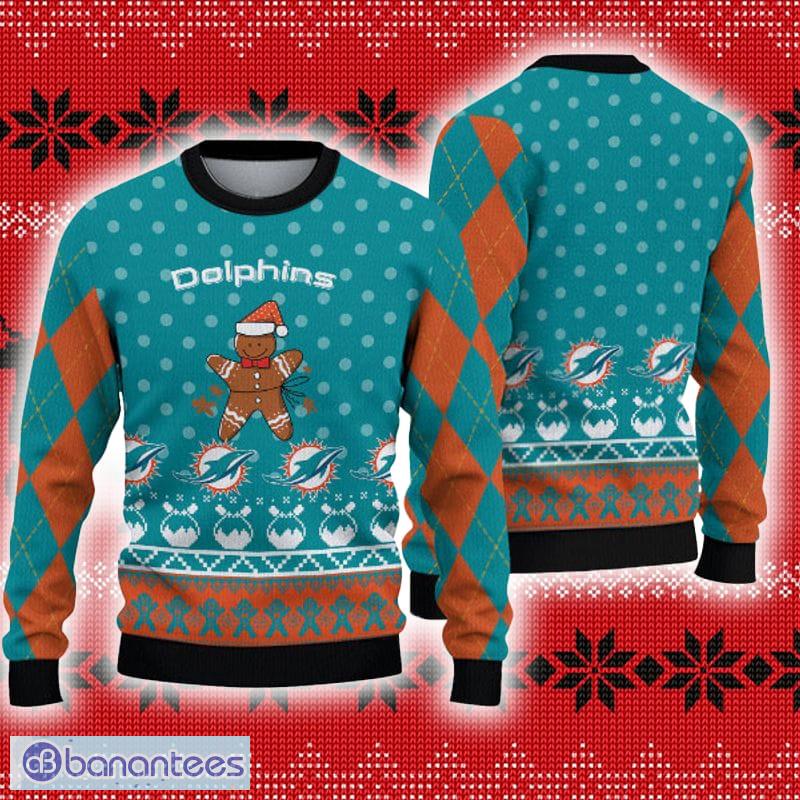 Sweater Snow Team Logo Miami Dolphins Ugly Christmas Sweater - Banantees